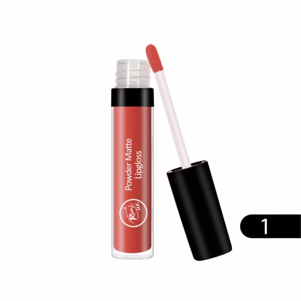 Rivaj Powder Matte Lip Gloss – Bold Color, Velvet Finish
