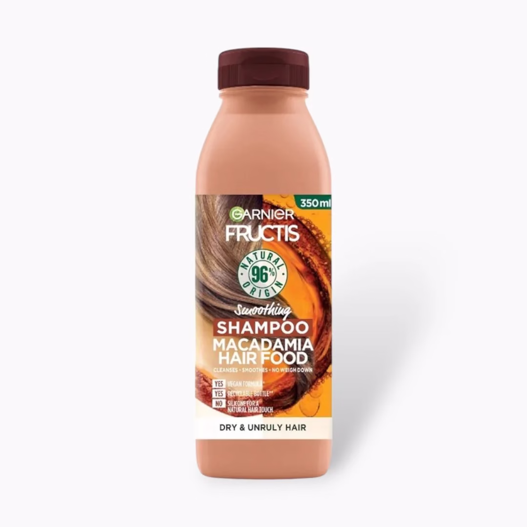 Garnier Macadamia Hair Food Shampoo 350ml | Smooth, Shiny, Healthy Hair