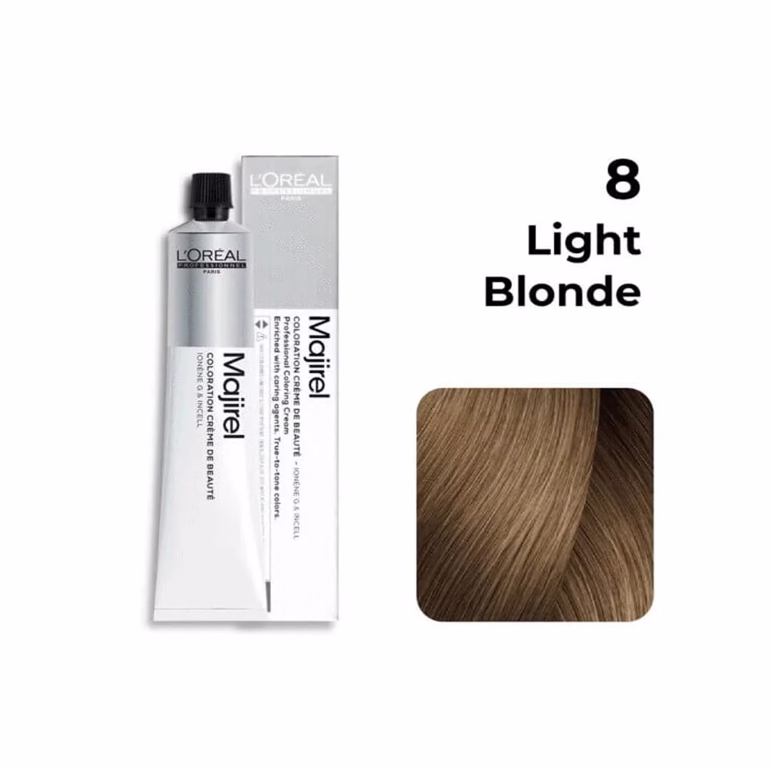 L’Oréal Professionnel Majirel Hair Color – 8 Light Blonde, Rich & Long-Lasting Shade