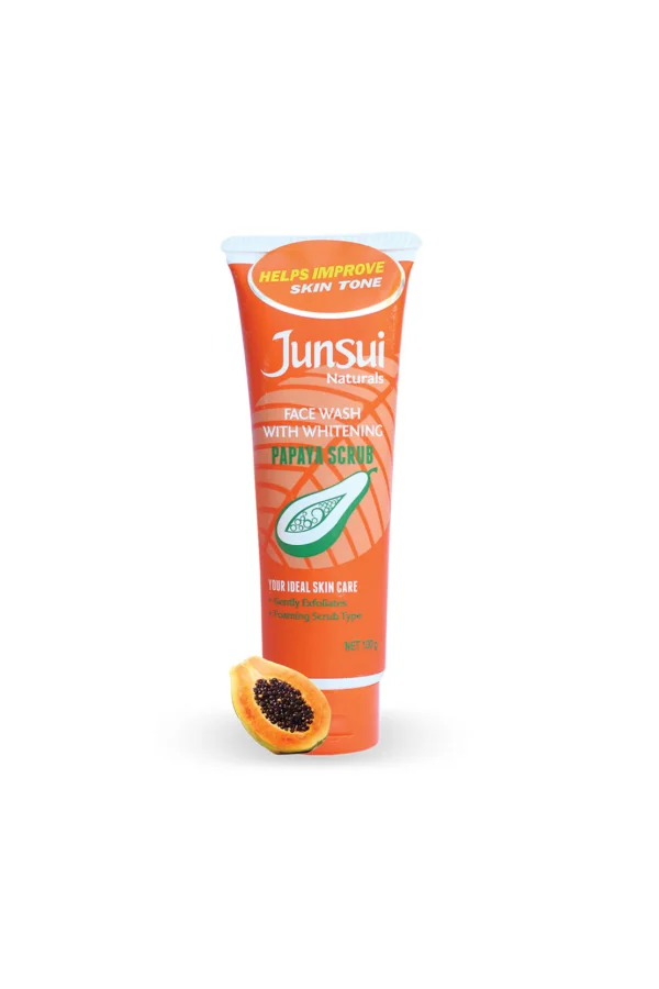 Junsui Naturals Papaya Scrub Whitening Face Wash 100g – Bright & Smooth Skin