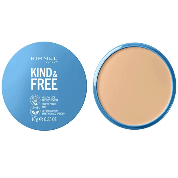 Rimmel Kind & Free Pressed Powder – 01 Translucent, Natural Finish