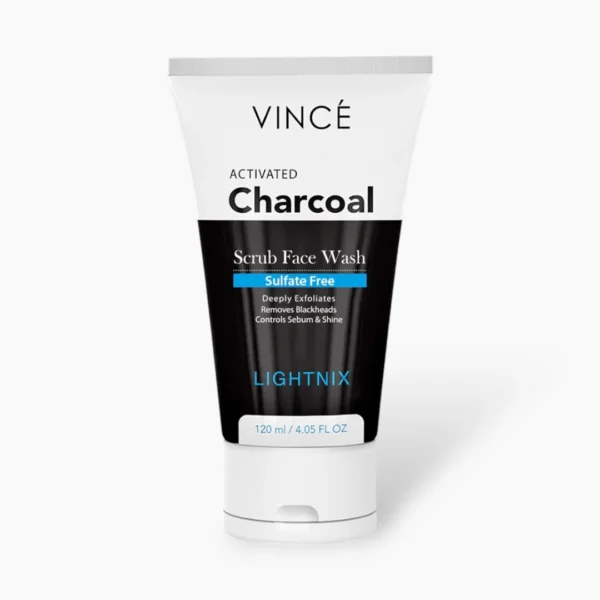 Vince Activated Charcoal Face Scrub – Deep Clean 120ml