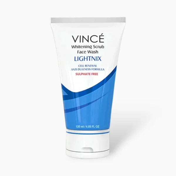 Vince Lightnix Whitening Scrub Face Wash 120ml | Gentle Exfoliation & Glow