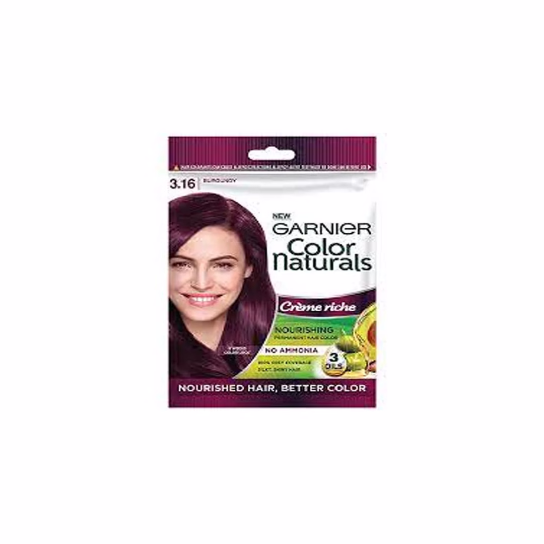 Garnier Color Naturals Hair Color Sachet 3.16 Burgundy – Vibrant and Long-Lasting