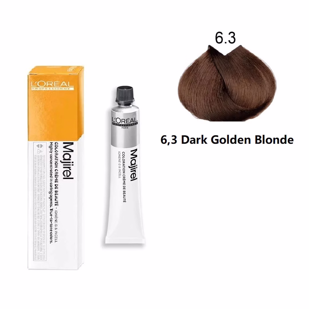 L’Oréal Majirel Cool Cover Hair Color 6.3 Dark Golden Blonde – Vibrant and Natural Blonde