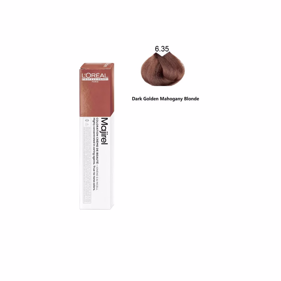 L’Oréal Professionnel Majirel Hair Color 6.35 Dark Golden Mahogany Blonde – Rich and Vibrant Hair Color
