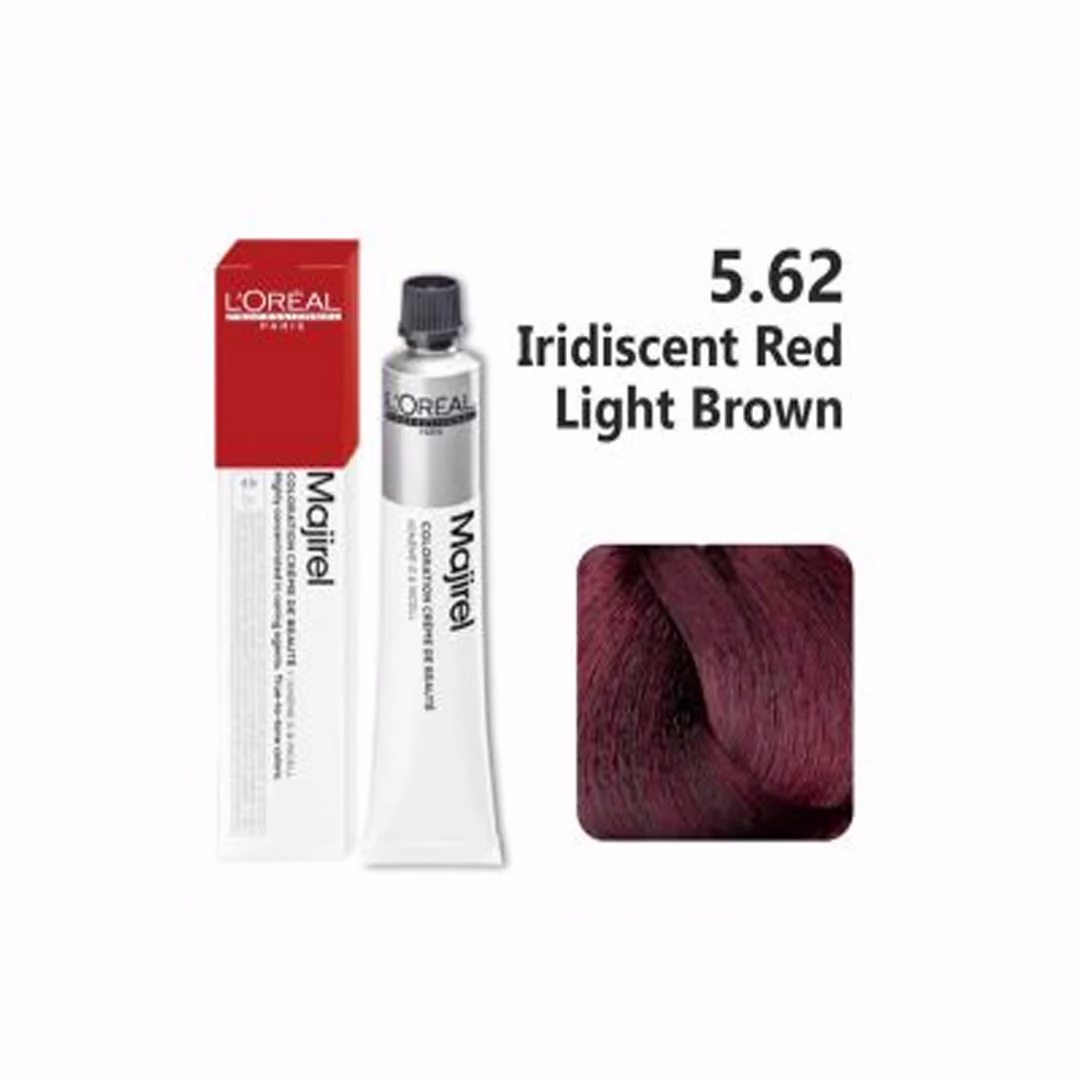 L’Oréal Professionnel Majirel Hair Color 5.62 Red Iridescent Light Brown – Vibrant and Radiant Color