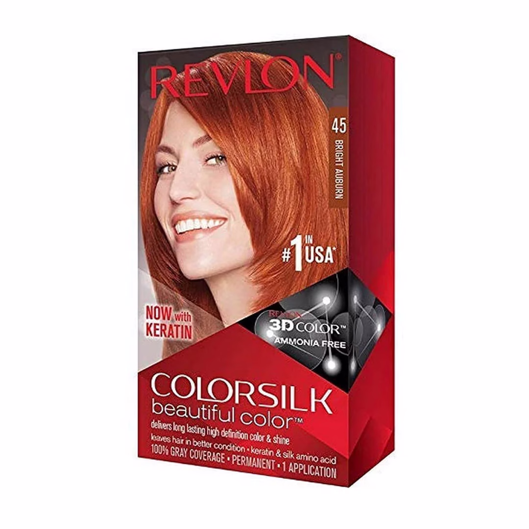 Revlon Silk Hair Color 130ml – 45 Bright Auburn for Vibrant, Shiny Hair