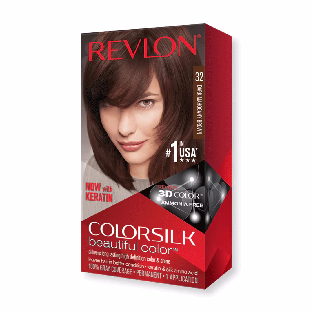 Revlon Silk 32 Dark Mahogany Brown – Professional Hair Color Cream
