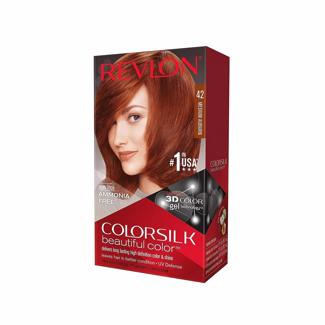 Revlon Silk 42 – Medium Auburn Hair Color for Vibrant, Shiny Hair