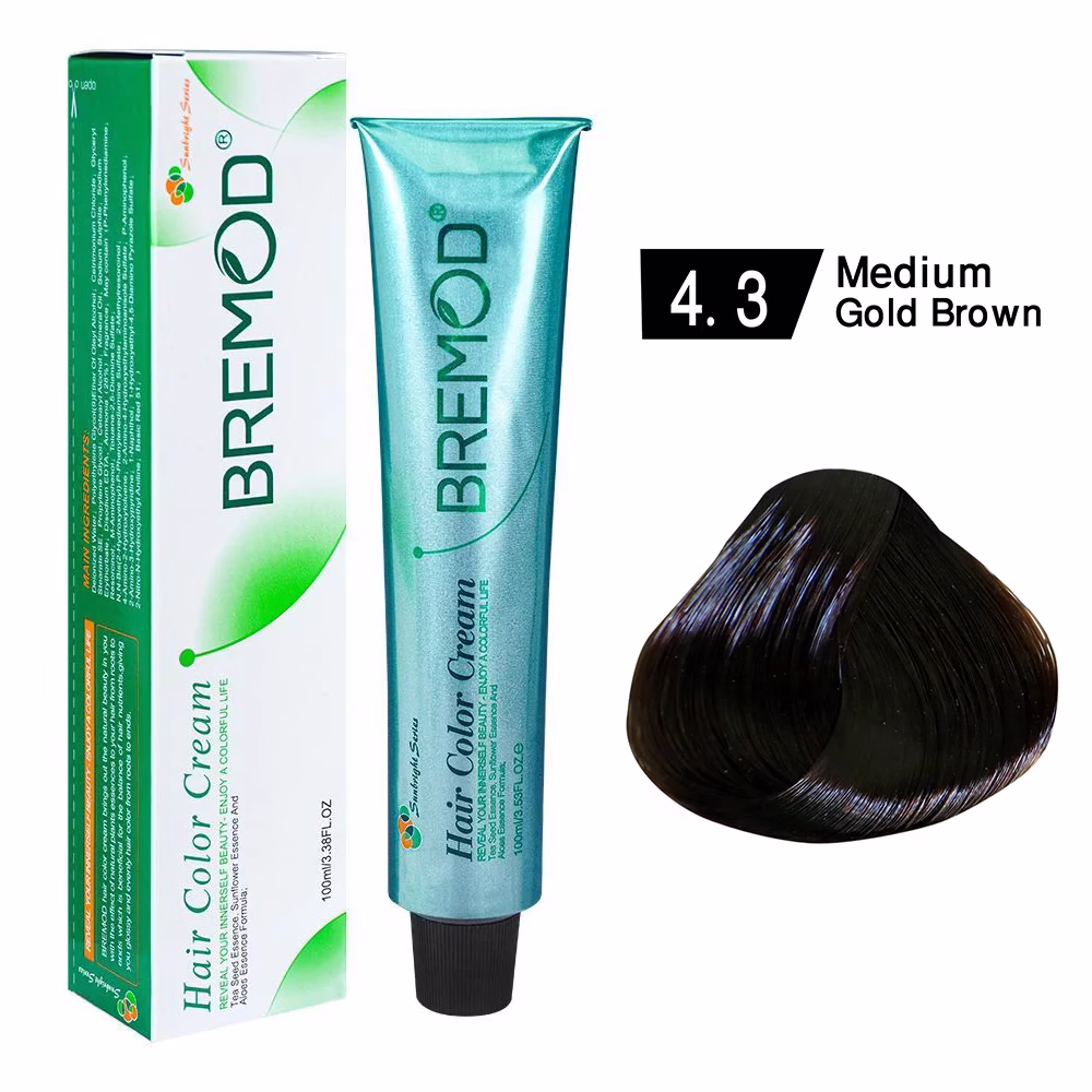 Bremod Hair Colour Medium Gold Brown 4.3 100ml