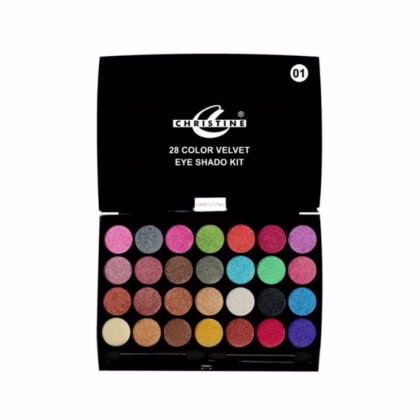 CHRISTINE 28 COLORS VELVET EYE SHADOW KIT (01)