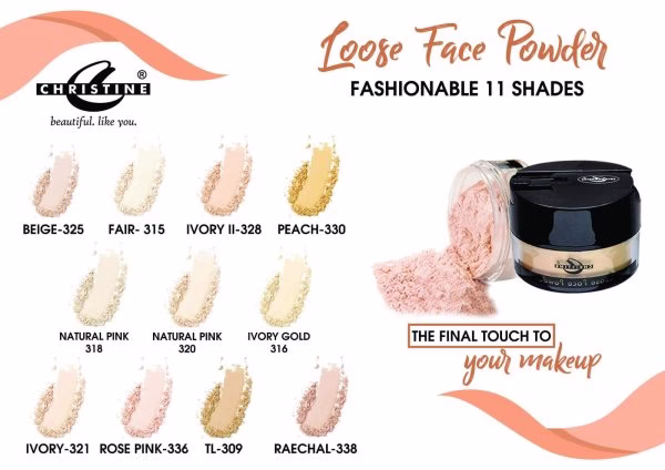 CHRISTINE LOOSE FACE POWDER SHADE. RAECHAL-338