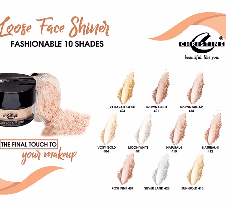 CHRISTINE LOOSE FACE SHINER SHADE. BROWN GOLD 421